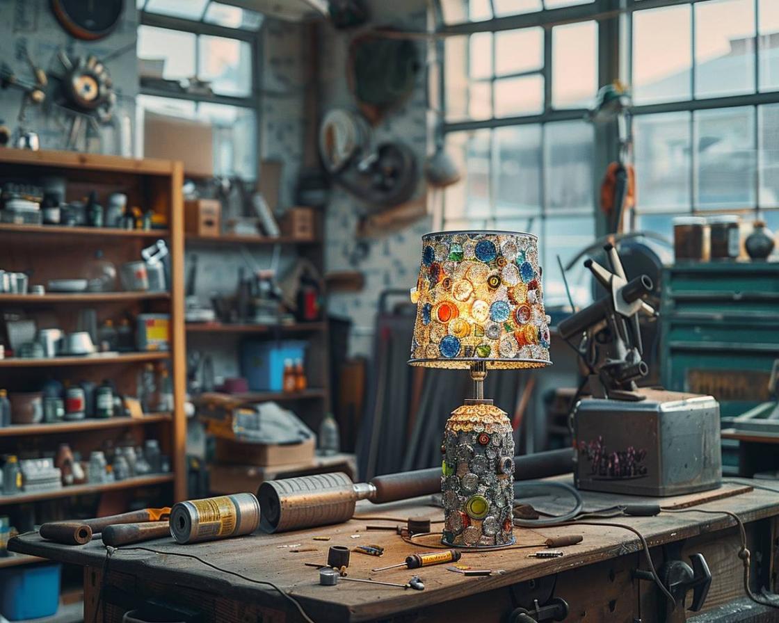 Fabriquer une lampe design avec des objets recyclés